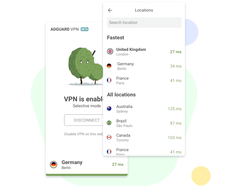 Screenshot of Adguard's product