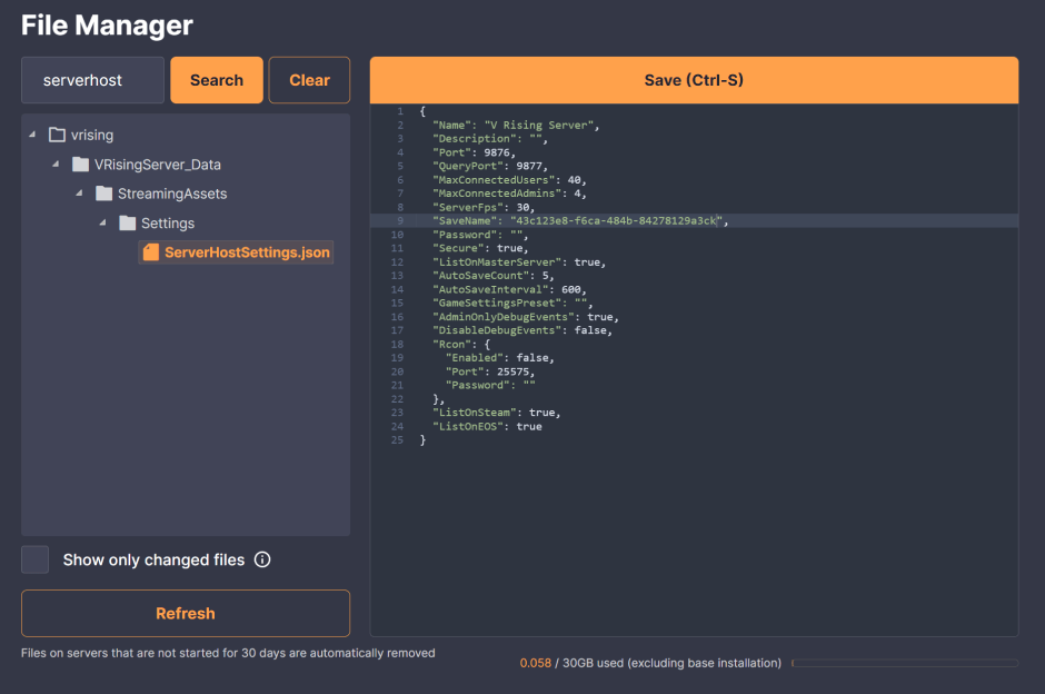 Screenshot of Dathost's product
