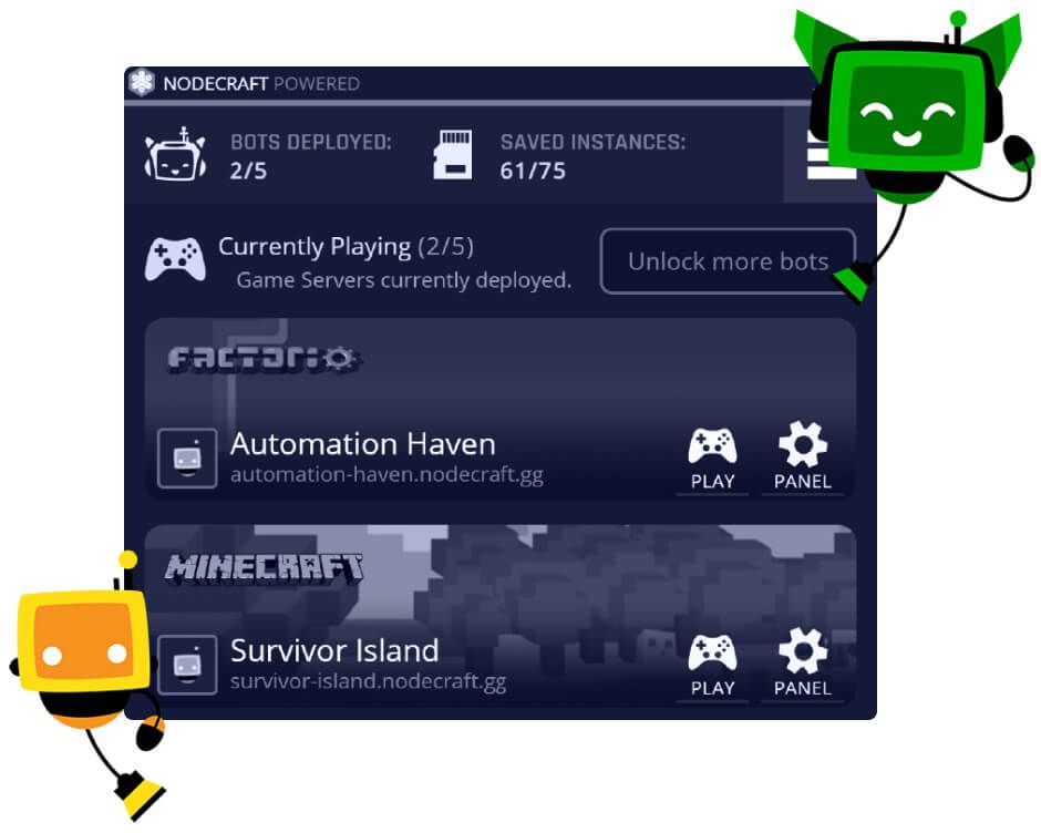 Screenshot of Nodecraft's product